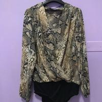 Body donna pitonato incrociato