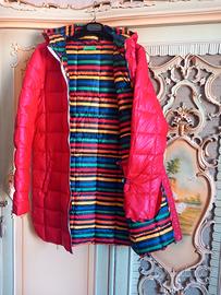 Piumino rosso interno multicolori