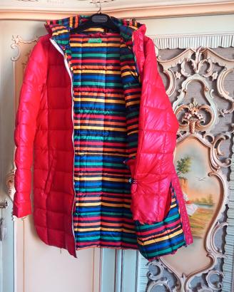 Piumino rosso interno multicolori