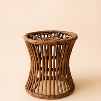 Sgabello vintage anni '60 in rattan