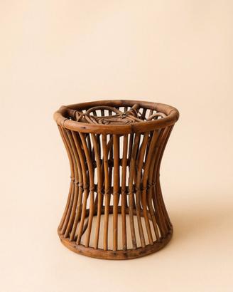 Sgabello vintage anni '60 in rattan