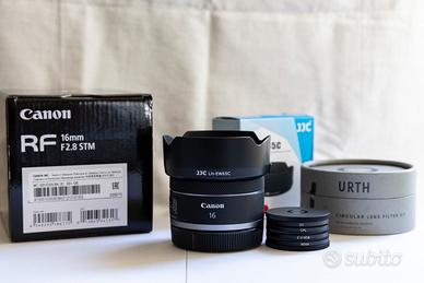 CANON RF 16MM F2.8 STM+KIT FILTRI UV,CPL,GND,ND64