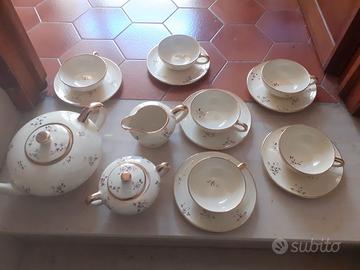 cemas servizio  te' piattini teiera  oro zecchino