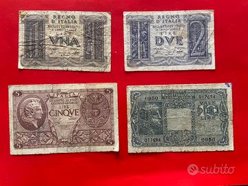 Lotto banconote regno d’Italia e luogotenenza