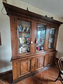 credenza 3 ante in legno vetro