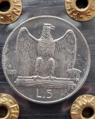 5 LIRE VITTORIO EMANUELE III AQUILOTTO 1930 