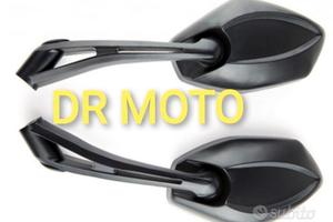 Coppia specchietti moto scooter universali ovali n