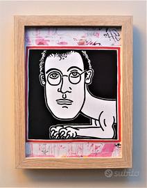 Quadro  Autoritratto di Keith Haring con cornice
