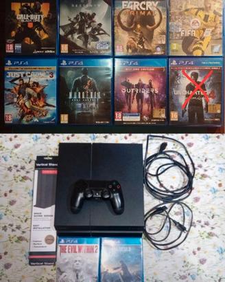 PS4 fat ssd 500gb + 10 giochi + stand verticale
