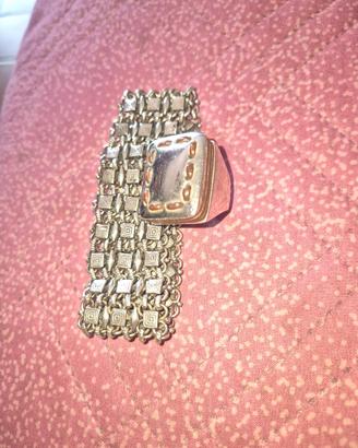 Bracciale e anello in argento 925