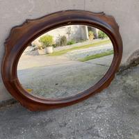 Specchio Ovale Vintage in Legno cornice noce