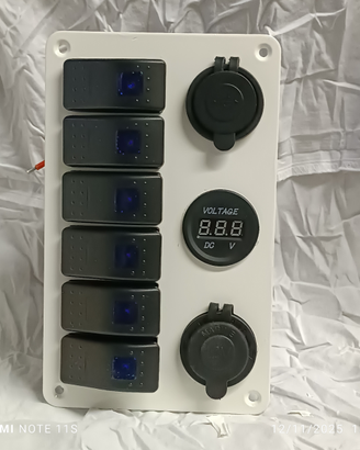 Pannello interruttori barca bianco alluminio