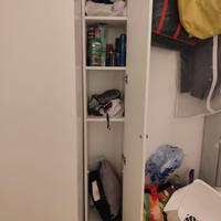 Torretta pensile bagno bianca 32x30x180cm