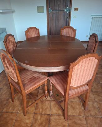 tavolo rotondo allungabile + 6 sedie