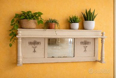 Specchiera pensile shabby chic vintage in legno