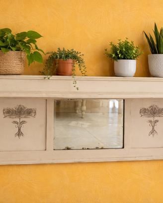 Specchiera pensile shabby chic vintage in legno