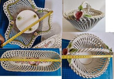 3 CENTRO TAVOLA CESTINI CESTI INTRECCIATI BASSANO