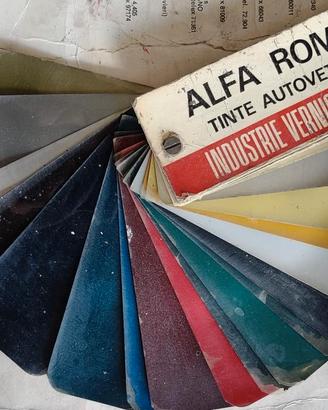 Campionario colori ALFA ROMEO auto epoca IVI 1960