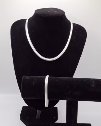 set collana bracciale snake argento uomo donna 