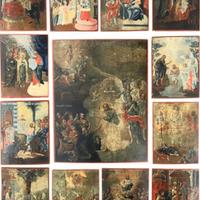 Antica icona russa Le 12 feste e resurrezione