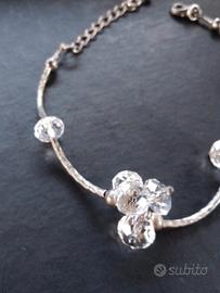 Braccialetto argento con pendenti cristallo 