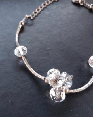 Braccialetto argento con pendenti cristallo 