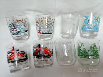 lotto di 8 bicchieri Nutella Ferrari e Natale
