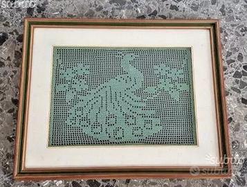 QUADRO ALL' UNCINETTO COLORE VERDE