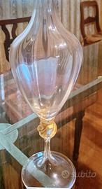 Vaso brocca in vetro di Murano trasparente 