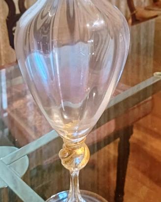 Vaso brocca in vetro di Murano trasparente 