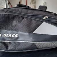 Borse laterali morbide nere Mr. Black per moto