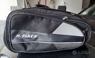 Borse laterali morbide nere Mr. Black per moto