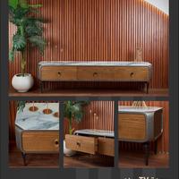 Mobile TV design moderno con piano effetto marmo –