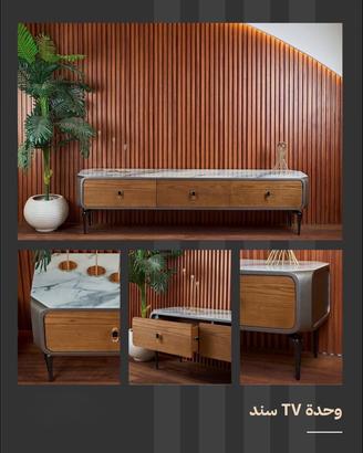 Mobile TV design moderno con piano effetto marmo –