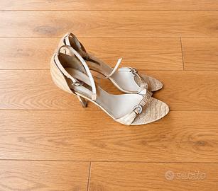 Sandali vintage beige pitonati n 36