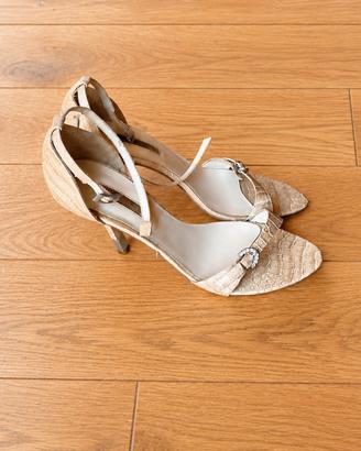 Sandali vintage beige pitonati n 36