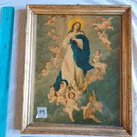 Antico quadro sacro con cornice dorata