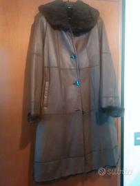 Cappotto vintage di pelle marrone