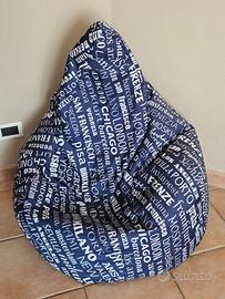 Poltrona a Sacco Pouf in Poliestere Big City Blu A