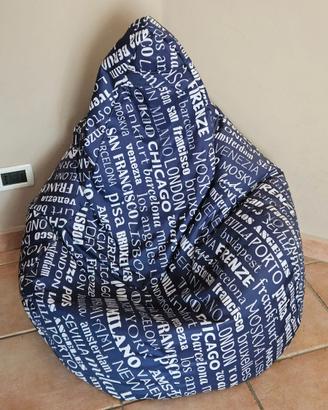 Poltrona a Sacco Pouf in Poliestere Big City Blu A