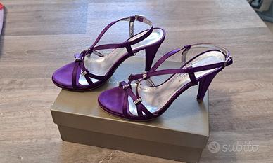 Sandalo donna in raso viola n.38