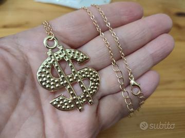 Collana trap hip hop nuova dollaro 