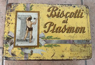 Scatola latta Biscotti al Plasmon Vintage Anni 60.