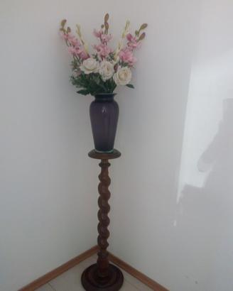 COLONNA  ARREDO IN LEGNO,  PORTA VASI, LAMPADE ...