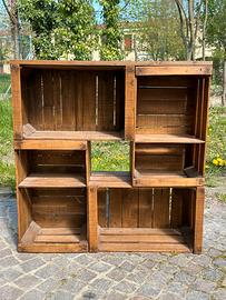 Scaffale cassette legno