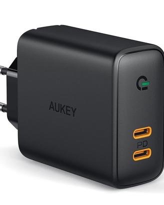 Caricatore AUKEY con 2 prese USB-C e Cavi