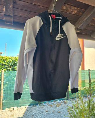 Felpa Nike con cappuccio nera e bianca taglia XS