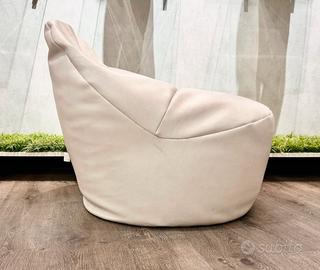Poltrona a sacco - bean bag - ecopelle bianco