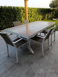 Tavolo e sedie giardino