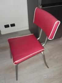 sedie cucina ecopelle rossa